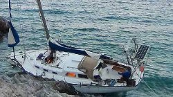 gestrandete Yacht