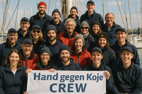 Netzwerk Hand gegen Koje Crew